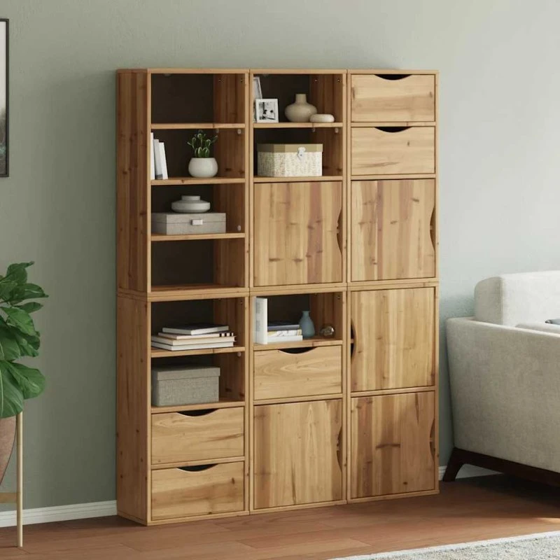 vidaXL ODDA sidekabinetter 6 stk. i massivt fyrretræ 40x24x79 cm