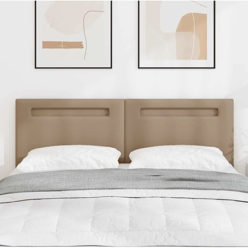 vidaXL LED-sengegavl Cappuccino 160 cm i kunstlæder