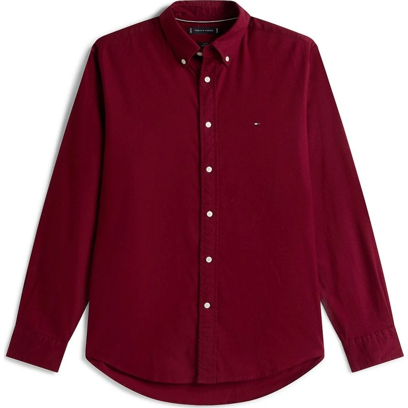 Tommy Hilfiger Mørkerød Flannel Skjorte - Comfort Fit