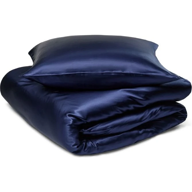 By Borg silke sengetøj 140x220 cm – Navy (100% morbærsilke)