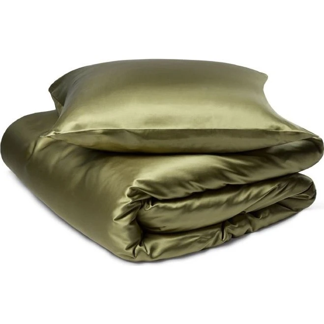 By Borg silke sengetøj 200x220 oliven – 100% morbærsilke