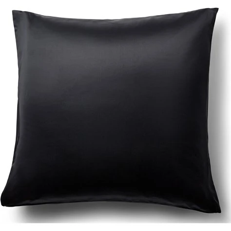 Silke pudebetræk 60x63 cm - 100% morbærsilke, sort
