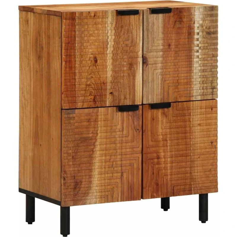 vidaXL Sideboard i massivt mangotræ, Brun, 60 x 33,5 x 75 cm
