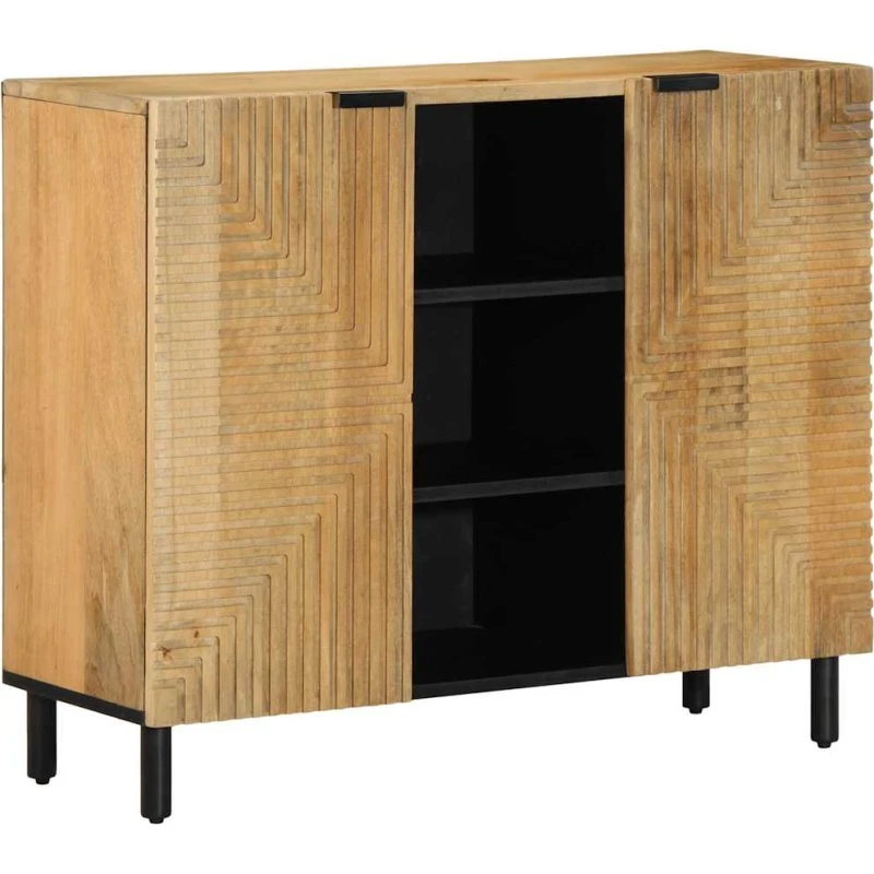 vidaXL Skænk i massivt mangotræ 90x33x75 cm - Brun