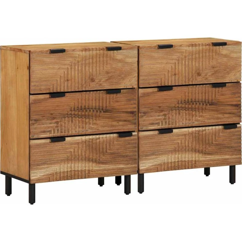 vidaXL Sidetabel Sæt 2 stk. Akacietræ 120x33x75 cm Natural