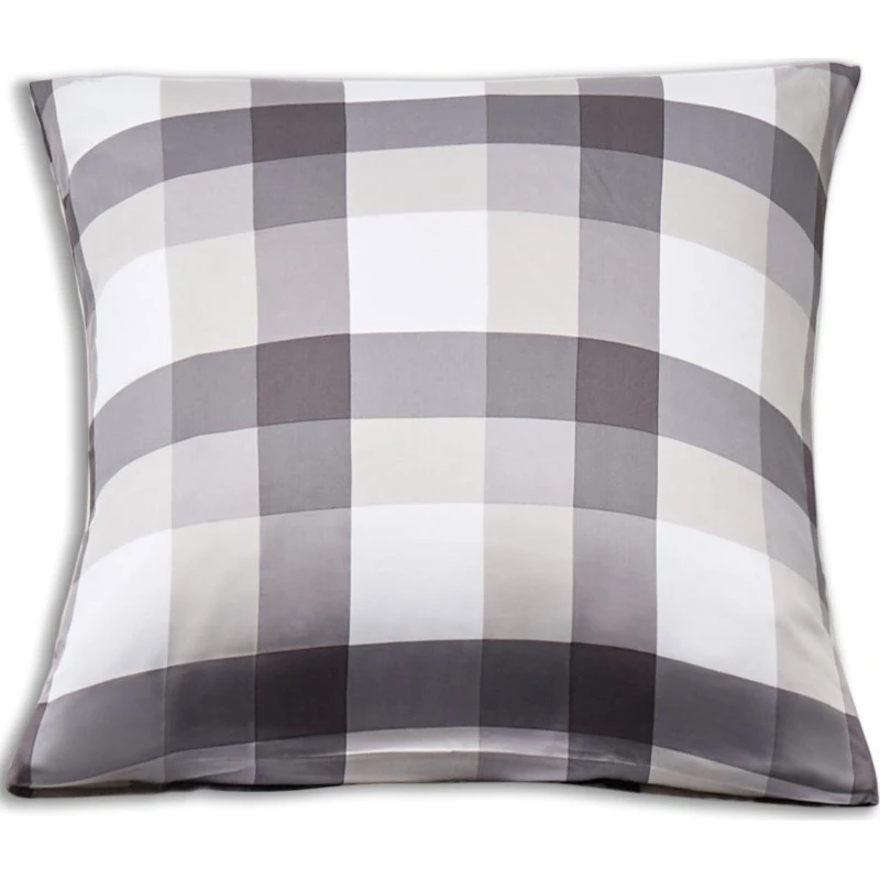 Bambus pudebetræk 60x63 cm – 100% naturlig, store grå tern