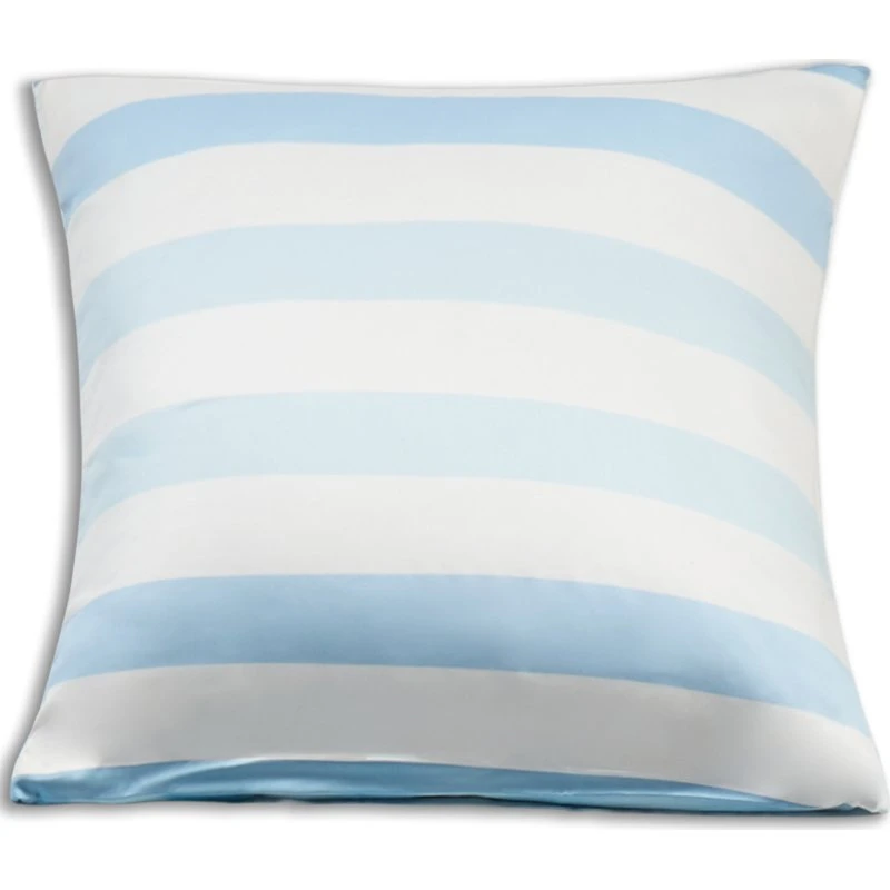 Bambus pudebetræk 60x63 cm – Satin, blå striber