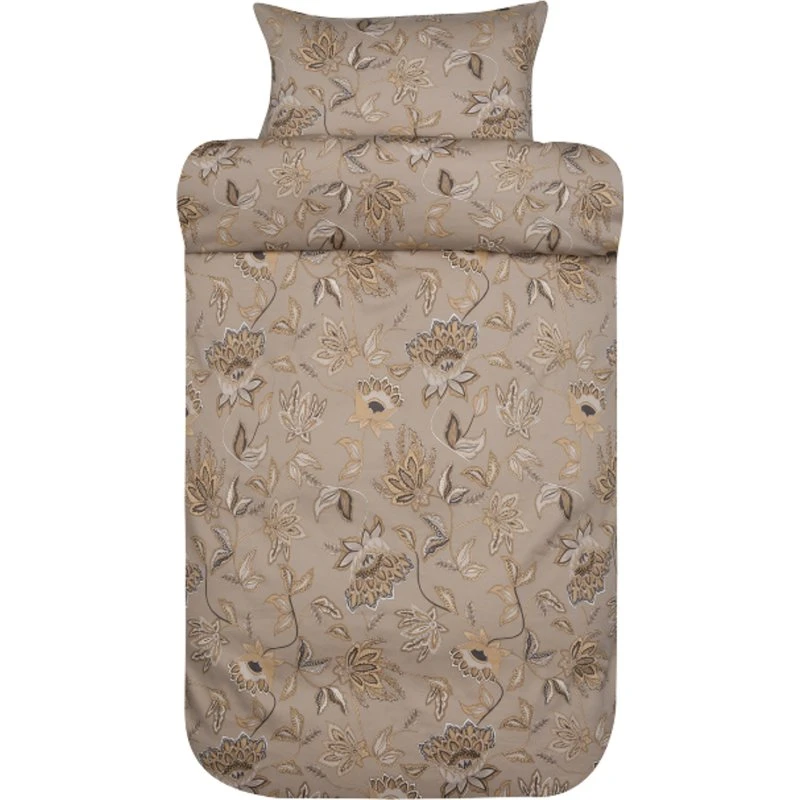 Høie Mille sengetøj 140x220 cm – 100% bomuldssatin (mørk beige)