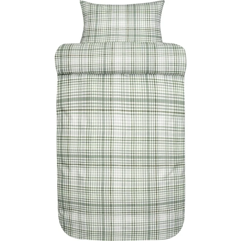 Høie David flonel sengesæt 140x200 - Grøn