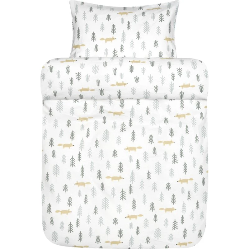 Høie Flonel baby sengetøj 70x100 cm – Skogstur grøn
