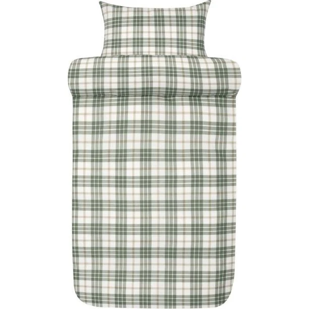 Høie Lukas flonel sengetøj 140x200 - grønt tern