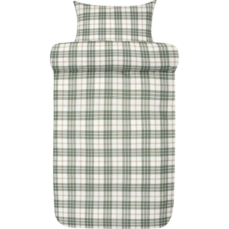 Høie Lukas flonel sengetøj 140x220 cm - grønt tern
