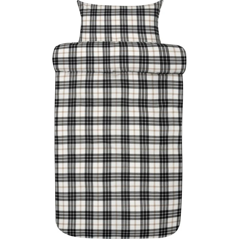 Høie Lukas flonel sengesæt 140x220 cm – sort tern