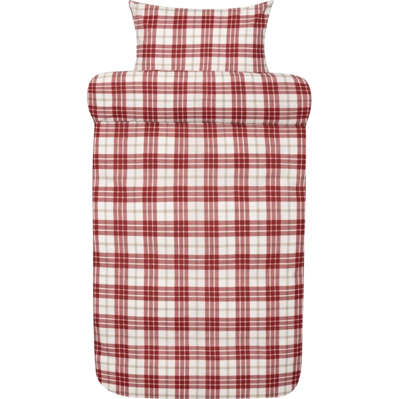 Høie Lukas flonel sengesæt 140x220 - Rød tern