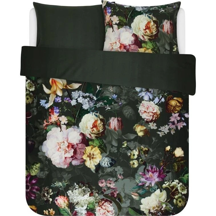 Essenza Fleur Green dobbeltdyne sengesæt 200x200 cm
