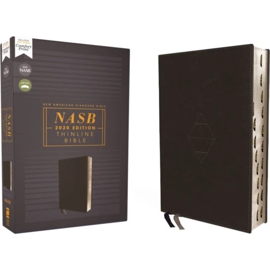 Zondervan NASB Thinline Bibel, Sort, Leathersoft, Red Letter