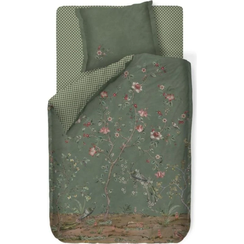 Pip Studio Okinawa sengetøj 140x220 cm – grøn percale
