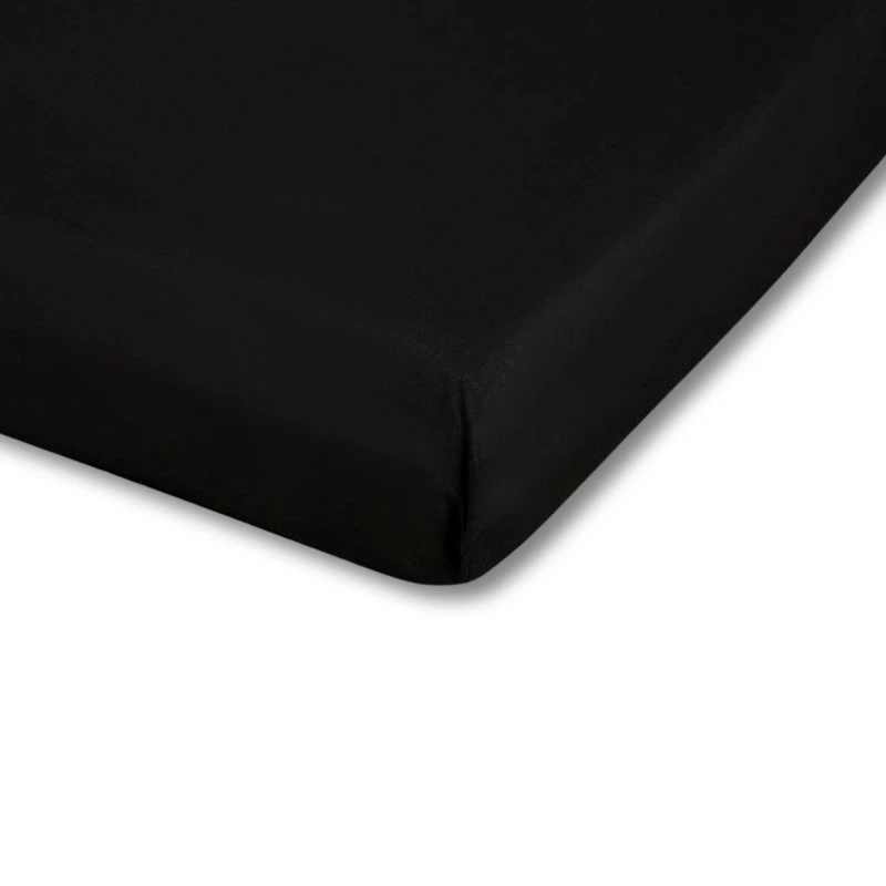 Boxlagen 70x160 cm Sort - 100% Bomuld percale (10 cm)