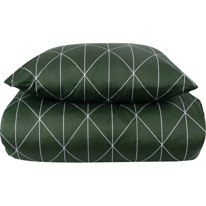 By Night bomuldssatin sengetøj 200x200 Harlekin grøn