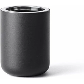 Audo Tandbørsteholder, rustfrit stål 11×8,5 cm – sort/hvid