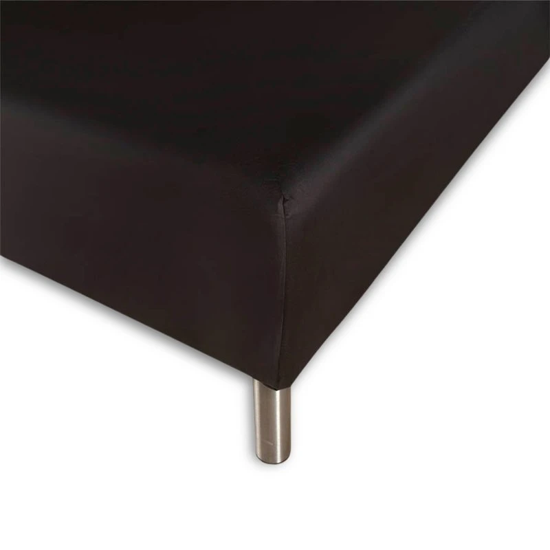 Boxlagen 200x200 cm Sort – 100% Bomuldssatin, 40 cm