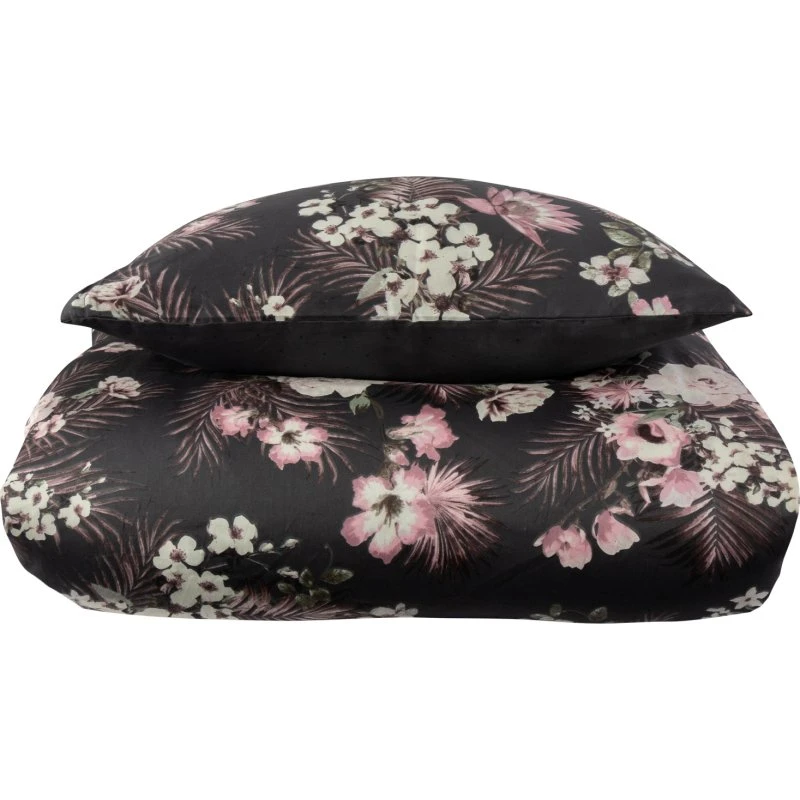 By Night Bomuldssatin sengetøj 140x220 – Flowers & Dots