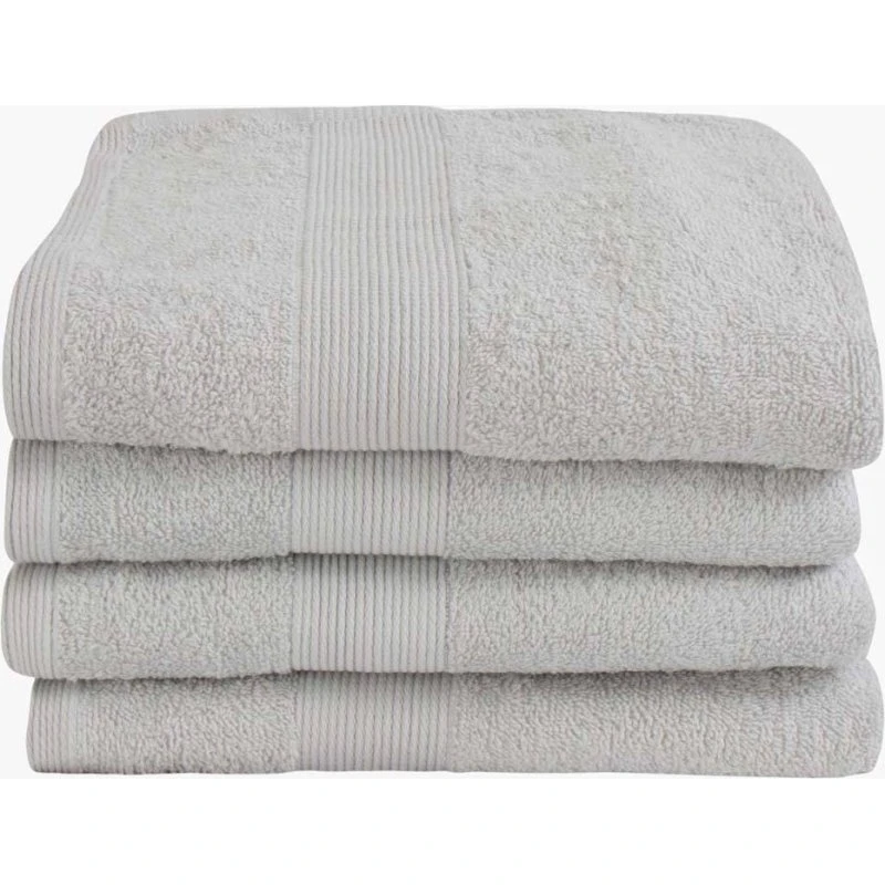 By Borg håndklæde 50x100 cm 100% bomuld – lysegrå, valmue