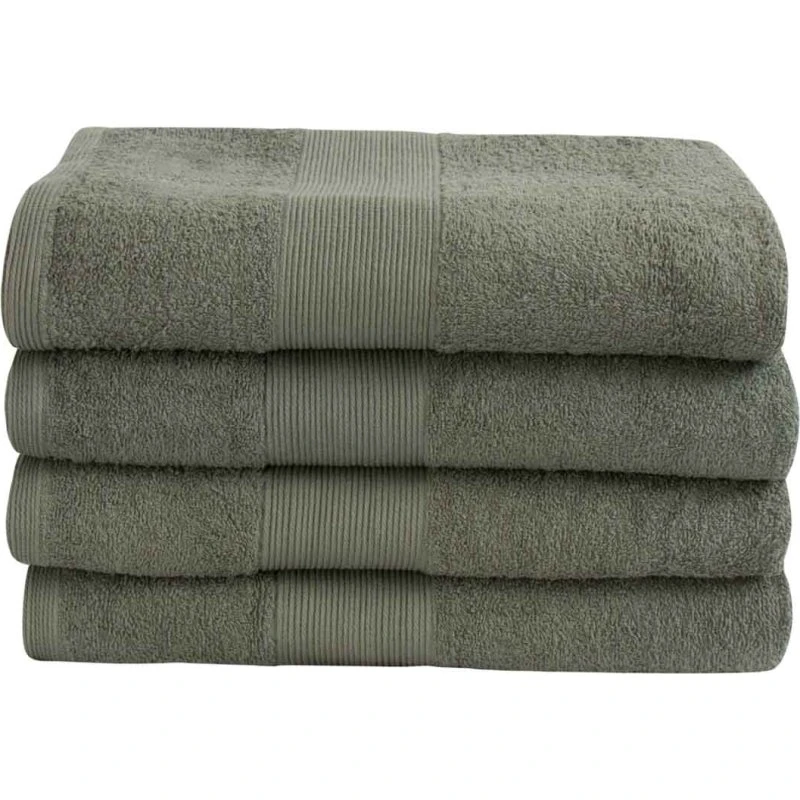 Badelagen 100x150 cm – 100% bomuld, støvet grøn