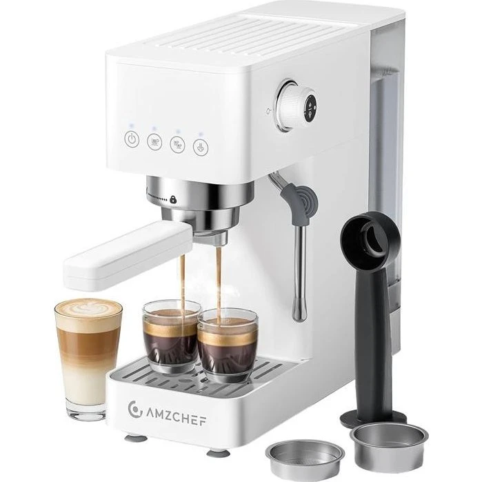 AMZCHEF CE-EM3131-WT Piston Espressomaskine - Hvid