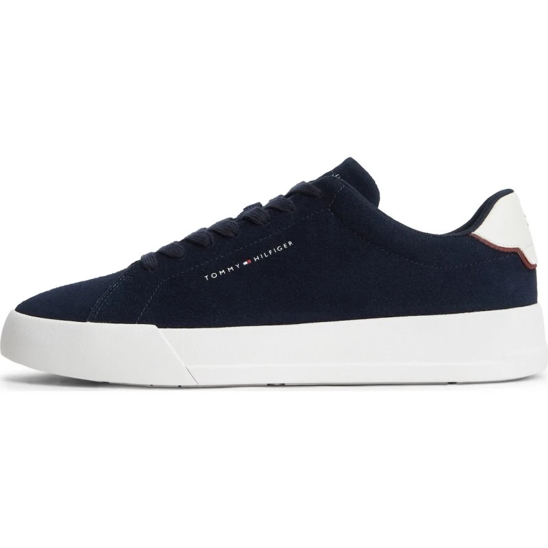 Tommy Hilfiger Court Core Sneaker i mørkeblå velourlæder
