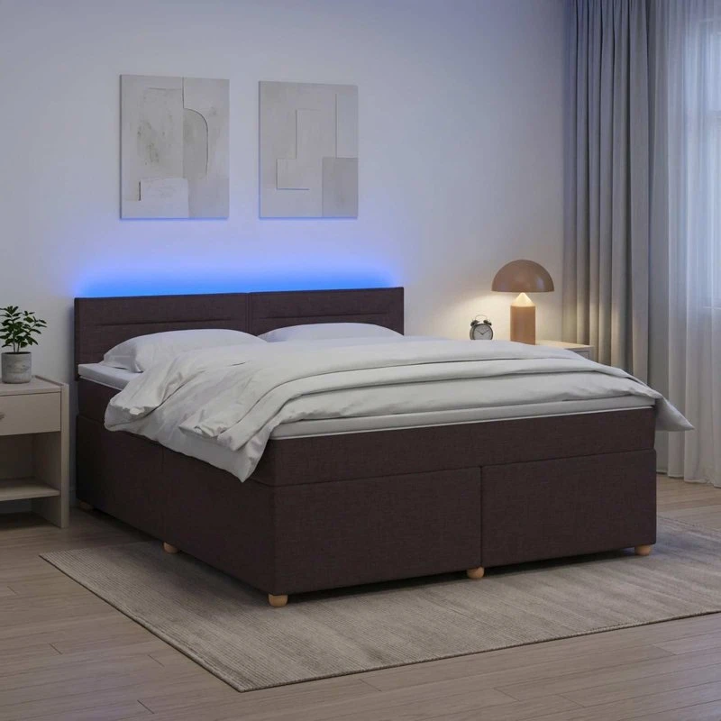 vidaXL Boxmadras med topmadras 140 x 200 cm - Mørk Brun