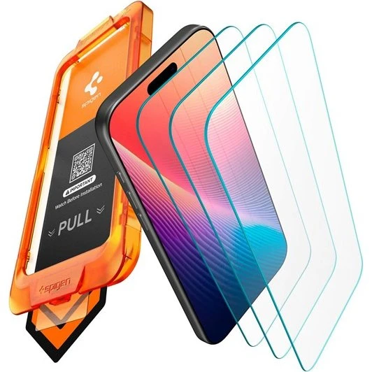 Spigen Glass.tR AlignMaster S Skærmbeskytter til iPhone 17 Pro (3 stk)