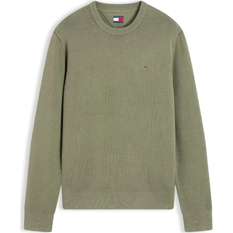 Tommy Jeans ESS Pullover i oliven