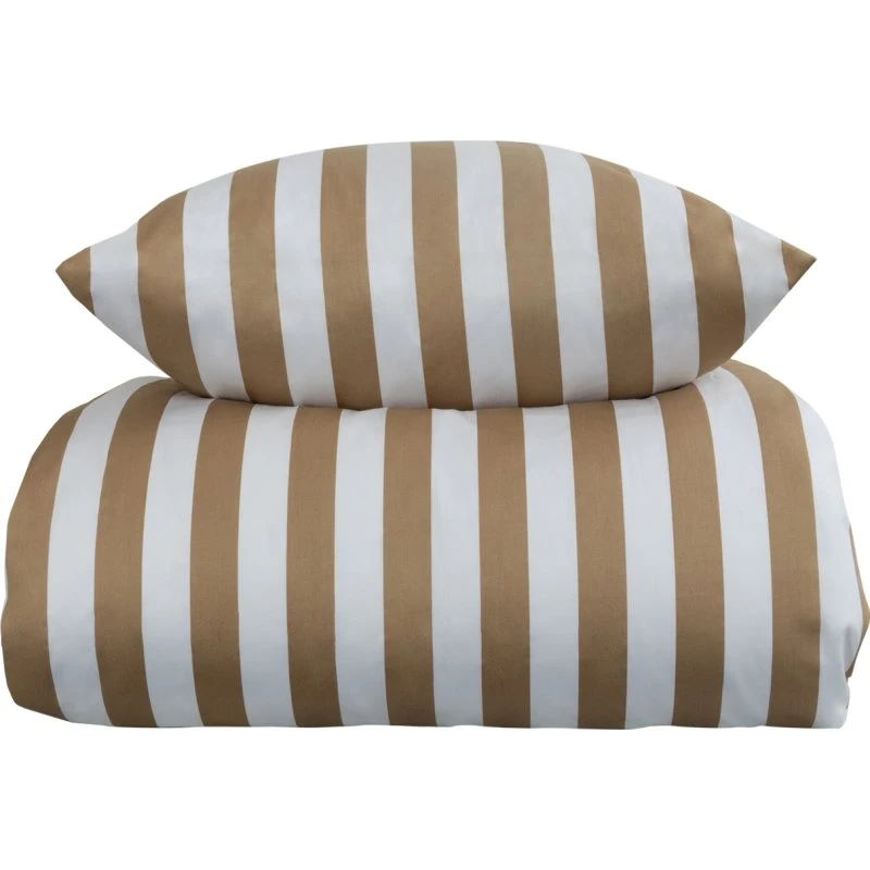 By Night Nordic Stripe sengetøj 200x220 sand/hvid