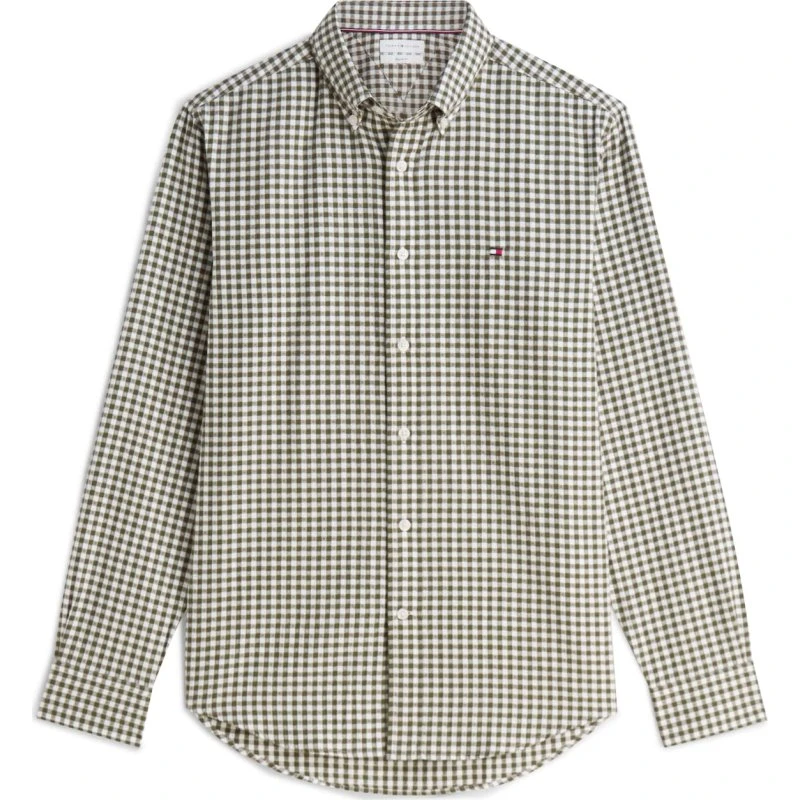 Tommy Hilfiger Flannelskjorte i Grøn/Hvid Gingham Dobby