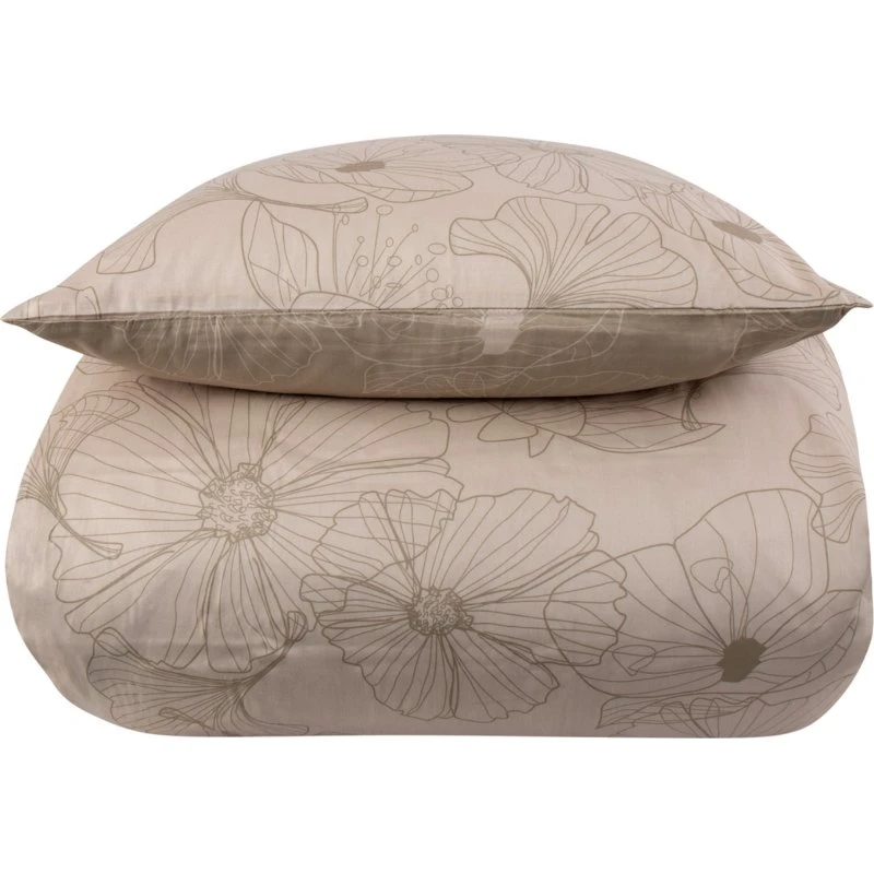 By Night bomuldssatin sengetøj 140x200 - Big Flower Sand