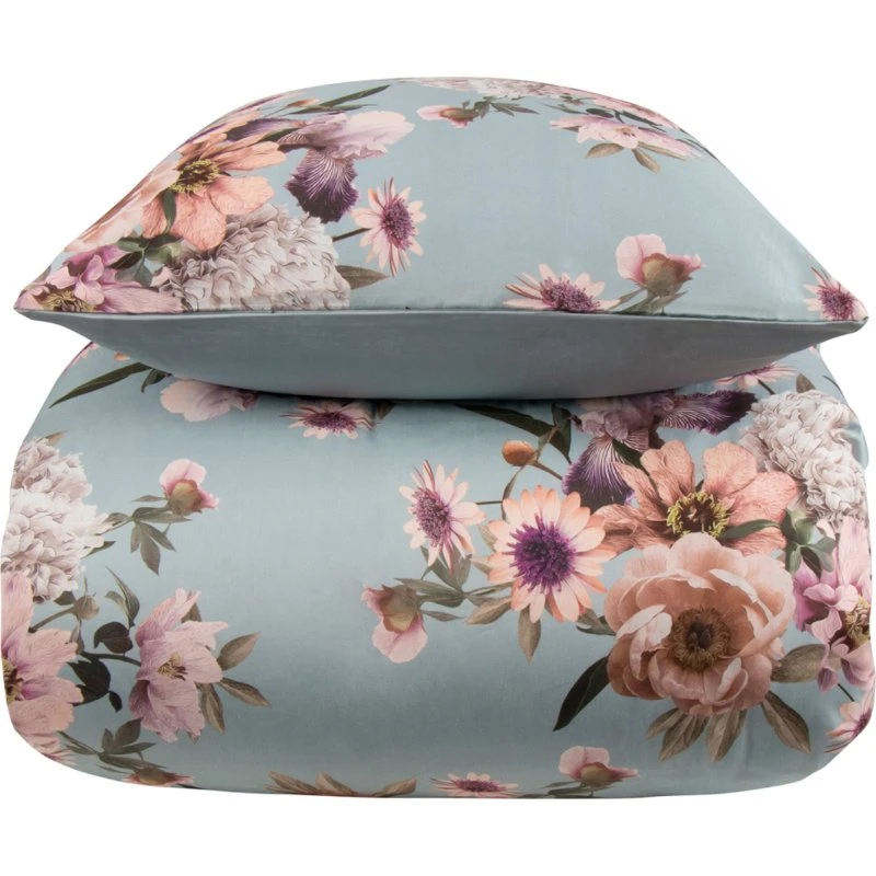 Excellent By Borg - Blomstret bomuldssatin sengetøj 140x200