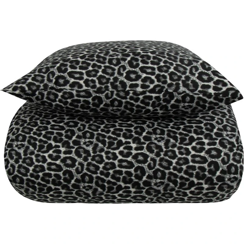 Borg Living Leopard sengetøj 140x220 cm - Sort/hvid
