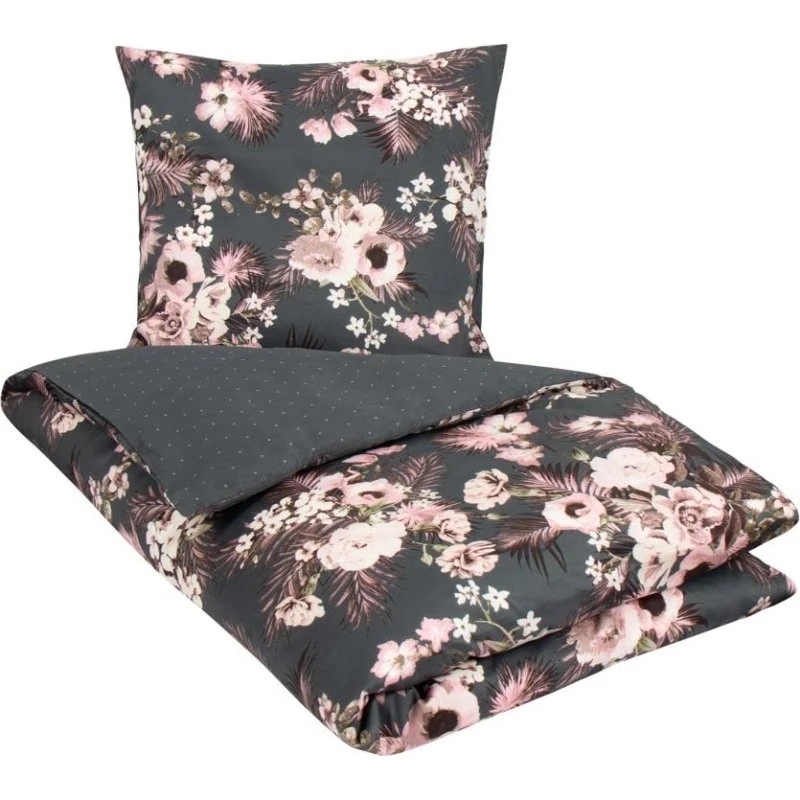 By Night bomuldssatin sengetøj 150x210 Flowers & Dots