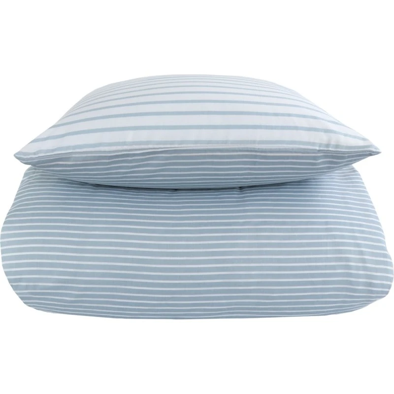 By Night bomuldssatin sengesæt 150x210 Narrow Lines blå