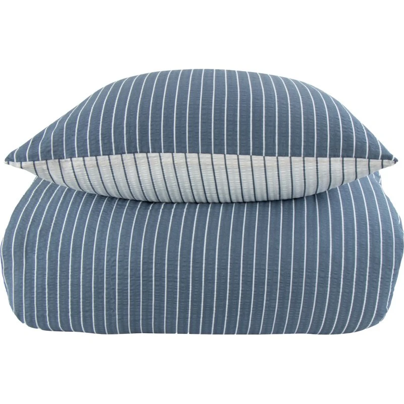 Bæk & Bølge dobbeltseng 200x200 - Blå/Hvid 100% bomuld