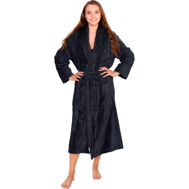 Nordstrand Home morgenkåbe L/XL - 100% bomuld, antracit