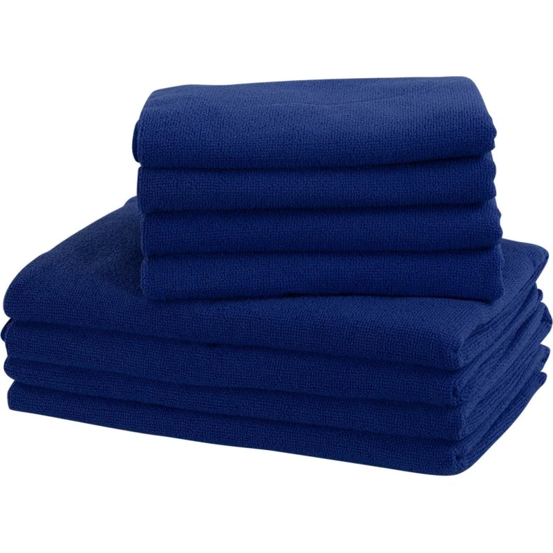 Microfiber håndklæder 8 stk (4x70x140 + 4x50x100) - Blå