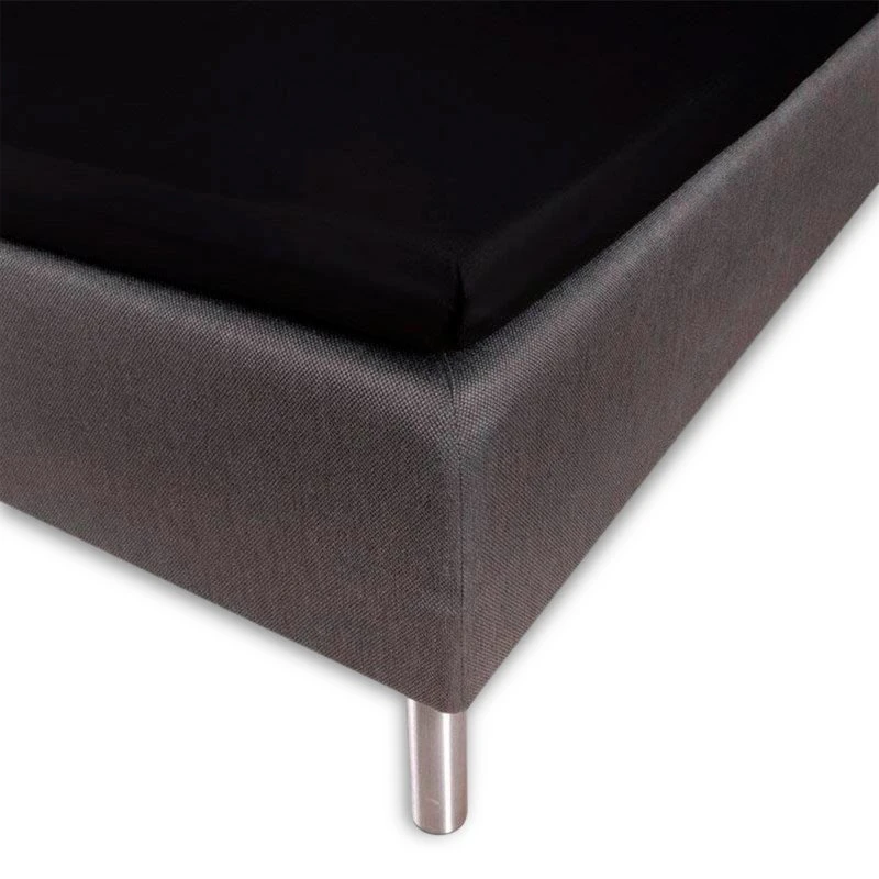 Kuvertlagen 160x200 8 cm – 100% bomuldssatin (Sort)