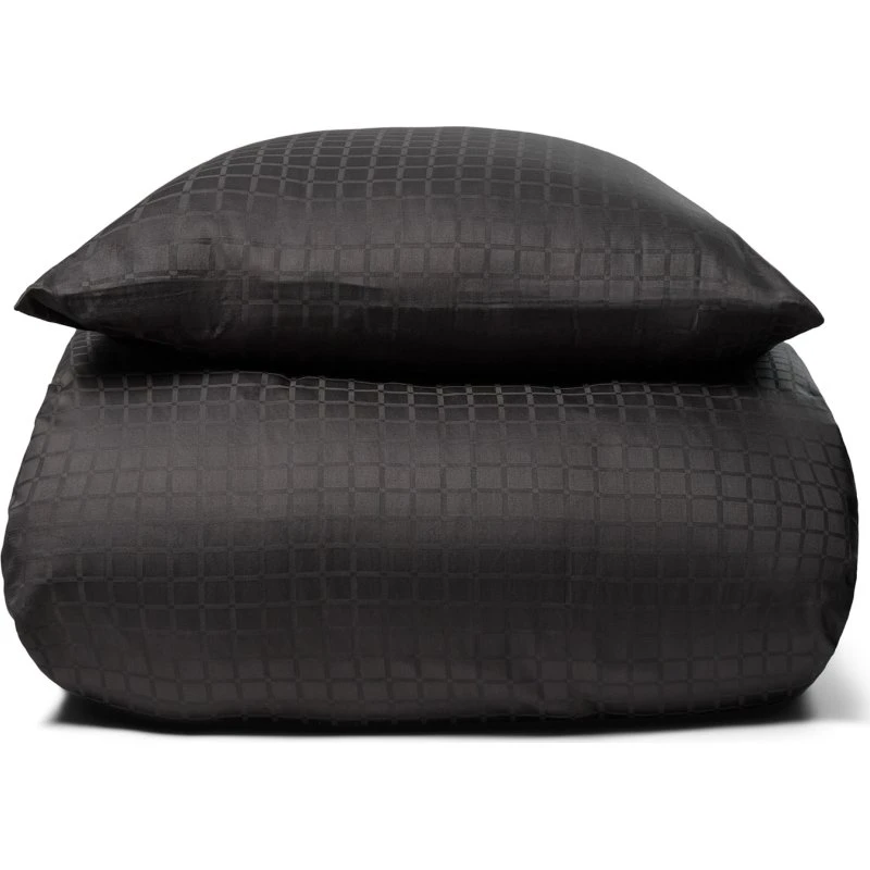 By Night Daisy bomuldssatin sengesæt 140x220 mørkegrå