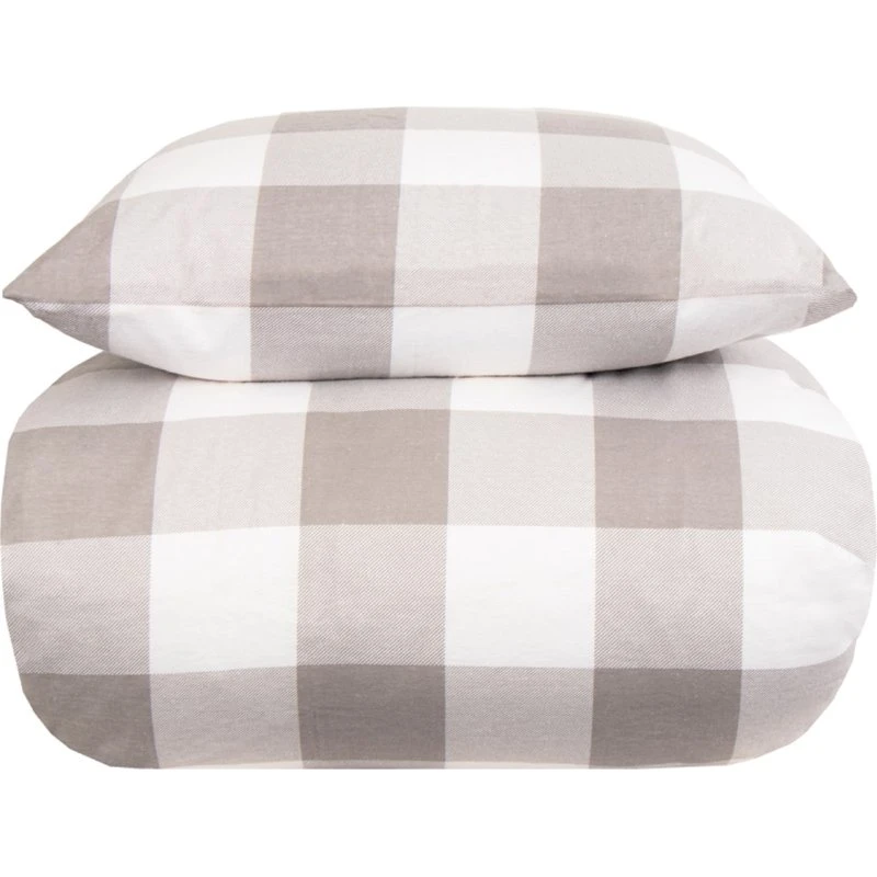 By Night flonel sengesæt 140x220 — Grå tern