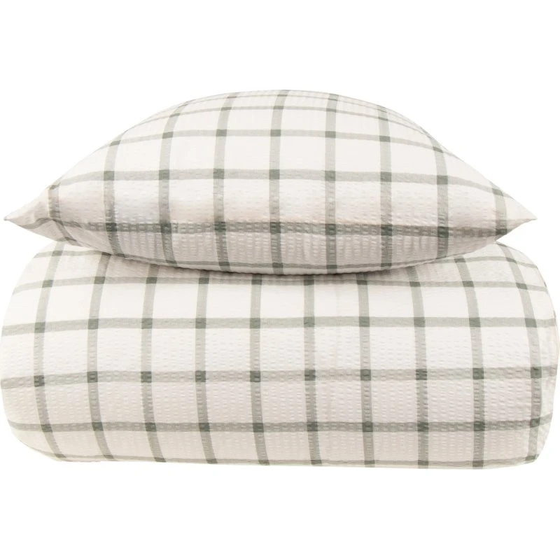 By Night Check Green sengetøj 200x200 bæk og bølge