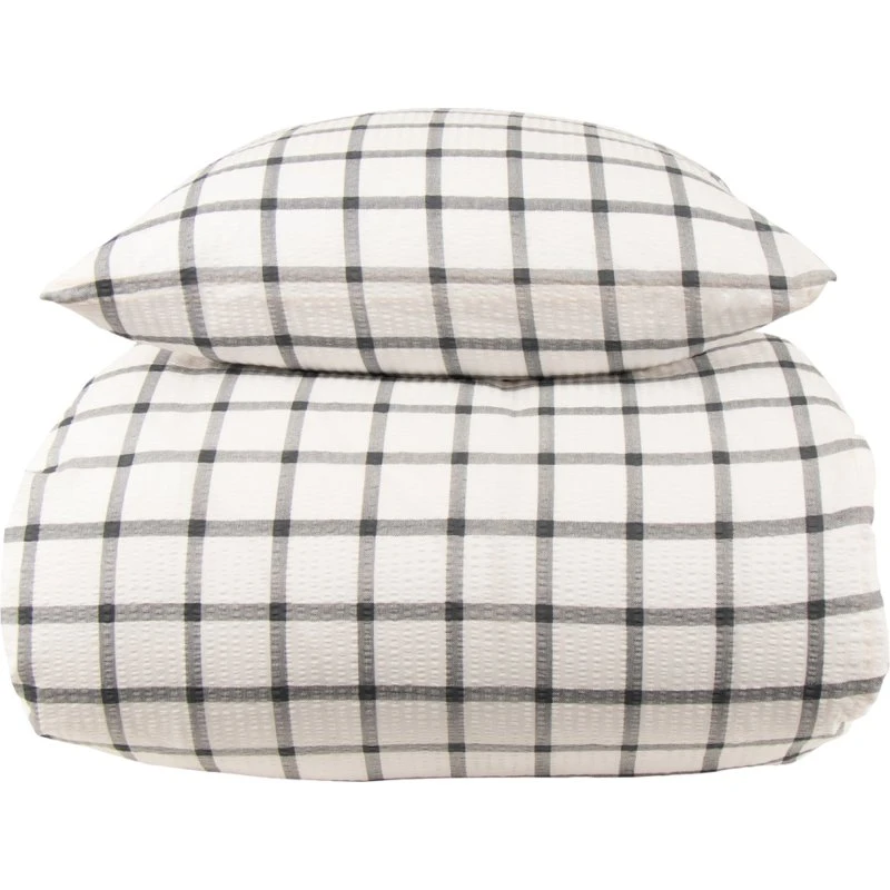 Sengetøj bæk og bølge 200x200 Check Grey – By Night