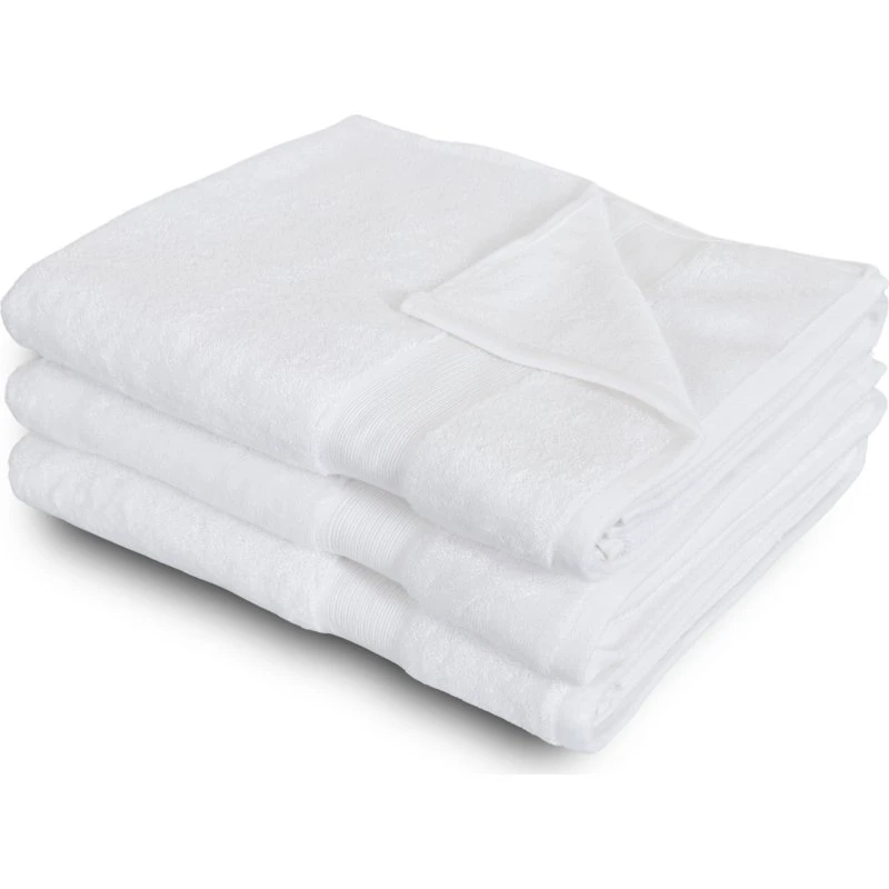 Bambus badelagen 100x150 cm – 60% bambus, hvid