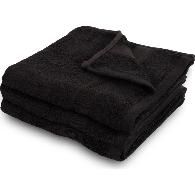 Bambus håndklæde 50x100 cm – Sort, blødt & luksuriøst